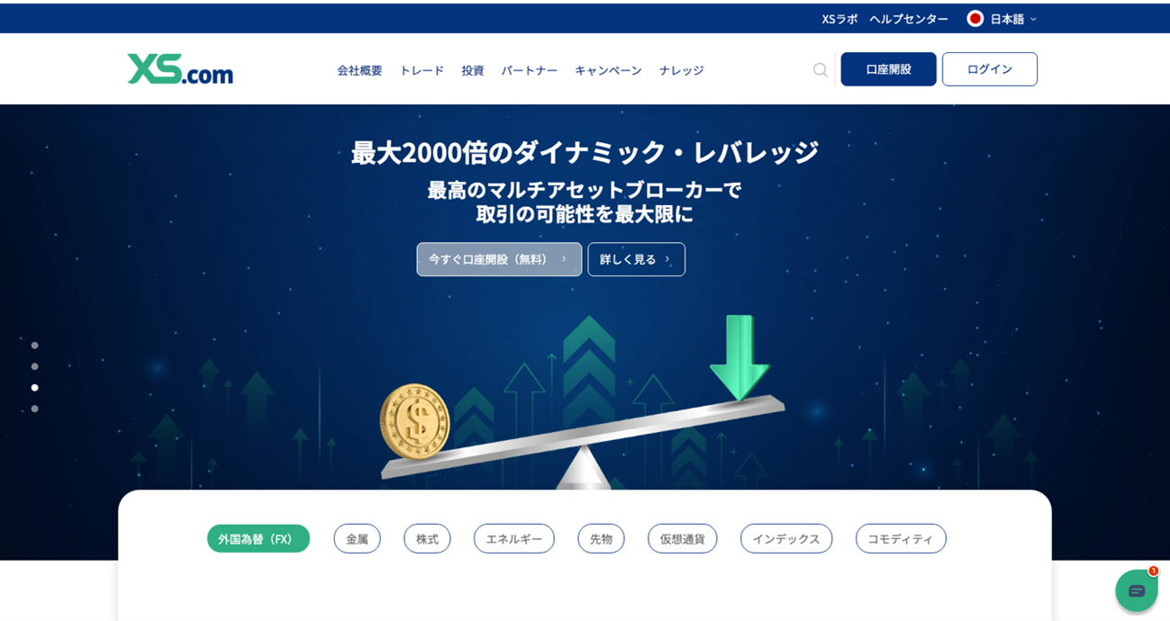 XAUUSD取引所を最大レバレッジの高さとスプレッドの狭さが秀逸ならXSがおすすめ