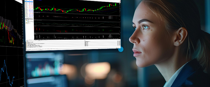 Trader reviewing Bitcoin charts to assess market volatility and price movement